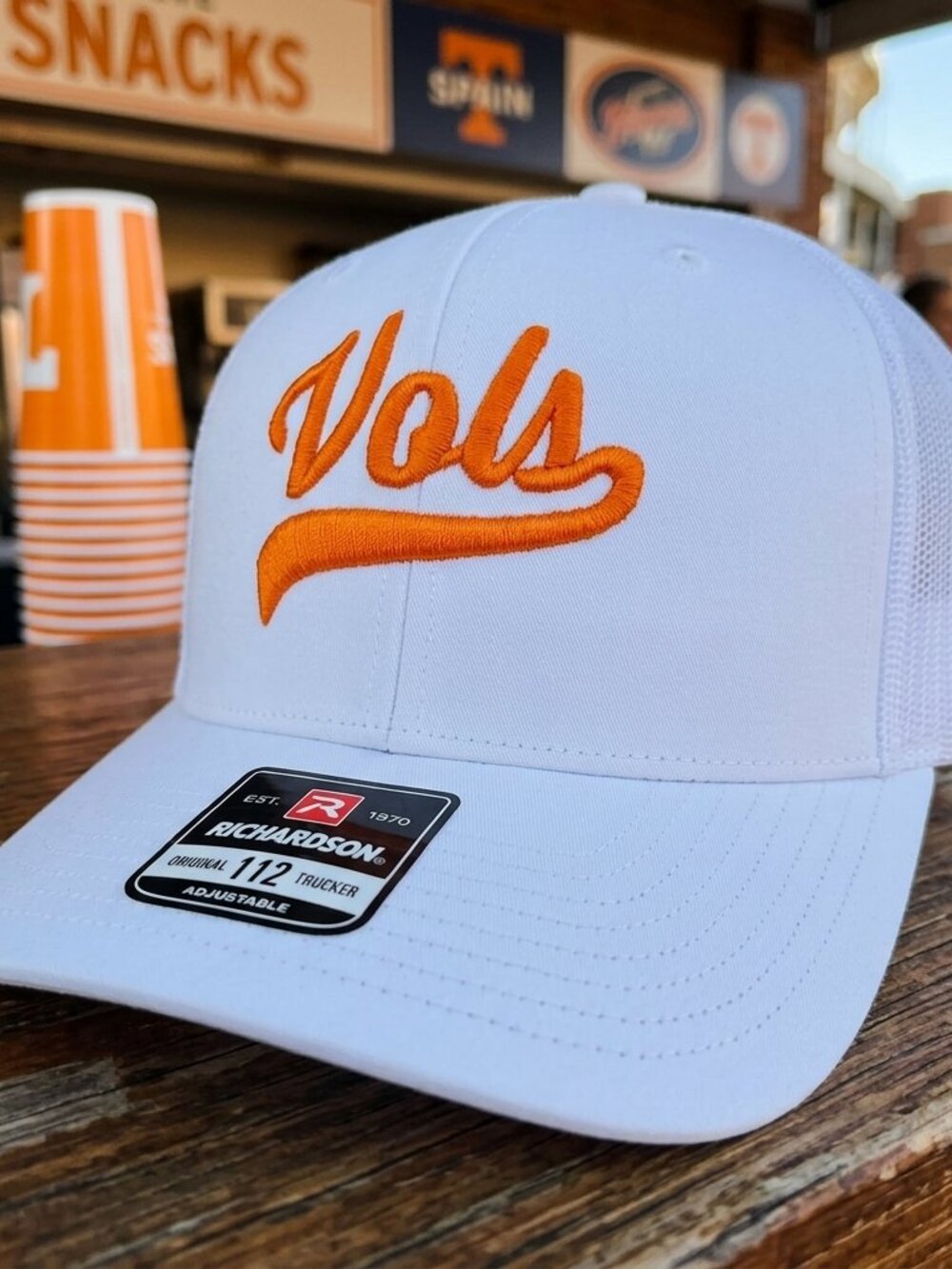 Tennessee Vols Script Tail Embroidered All White Richardson 112 Hat New Football